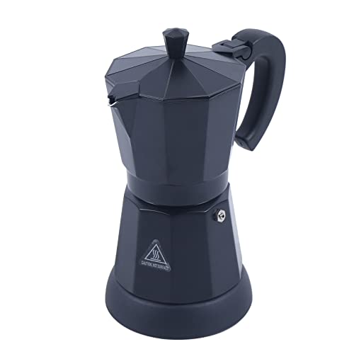 Espressokocher Schwarz, 300ml Elektrische Kaffeemaschine Elektrisch Espressomaschine MokkaKanne Espresso Maker für 4-6 Tassen