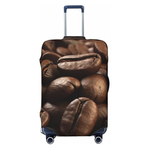 CSGJMYGS Reisegepäckabdeckung, elastisch, waschbar, modisch, kratzfest, duftende Kaffeebohnen, Koffer-Schutz, passend für 45,7 - 81,3 cm Gepäck, Schwarz , XL