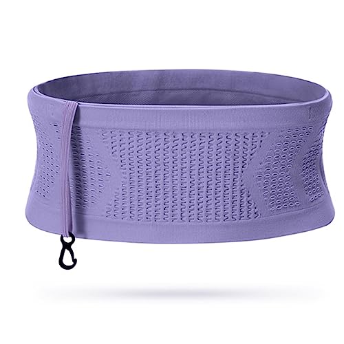 Stricken Atmungsaktive Verdeckte Taille Tasche Dünne Taille Pack Hängen Haken Leichte Paket Reiten Fitness, Lila S