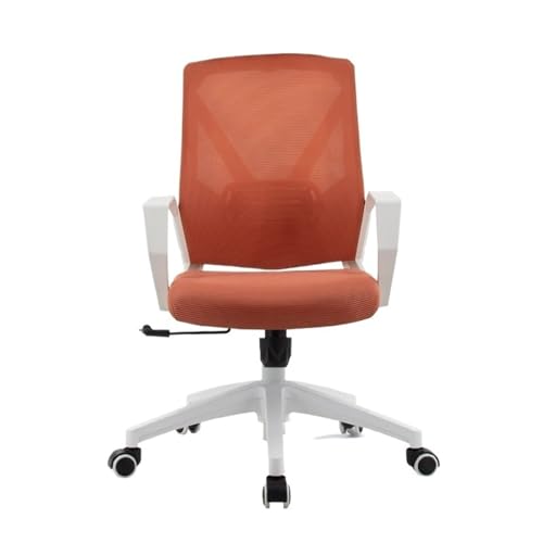 Bürostühle Modischer, verstellbarer Bürodrehstuhl, ergonomischer Netz-Arbeitsdrehstuhl mit mittlerer Rückenlehne und Rollen, Studien- und Konferenzstuhl, Rückenlehne Schreibtischstuhl(Orange)