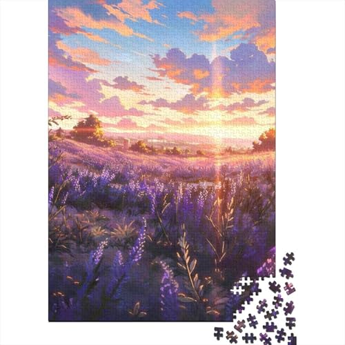 500 Teile für Erwachsene, schwierige Puzzles, Lavendelgarten-Puzzles für Erwachsene, Teenager, interessante Puzzles zur Stressreduzierung (Größe 52x38cm)