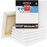 Arteza Premium Leinwand Keilrahmen, 20.3 x 25.4 cm, 12 bespannte Keilrahmen, 100% Baumwolle mit säurefreier Titan-Acryl-Gesso Grundierung, Leinwände für Acrylmalerei, Ölfarben & nasse Kunstmedien