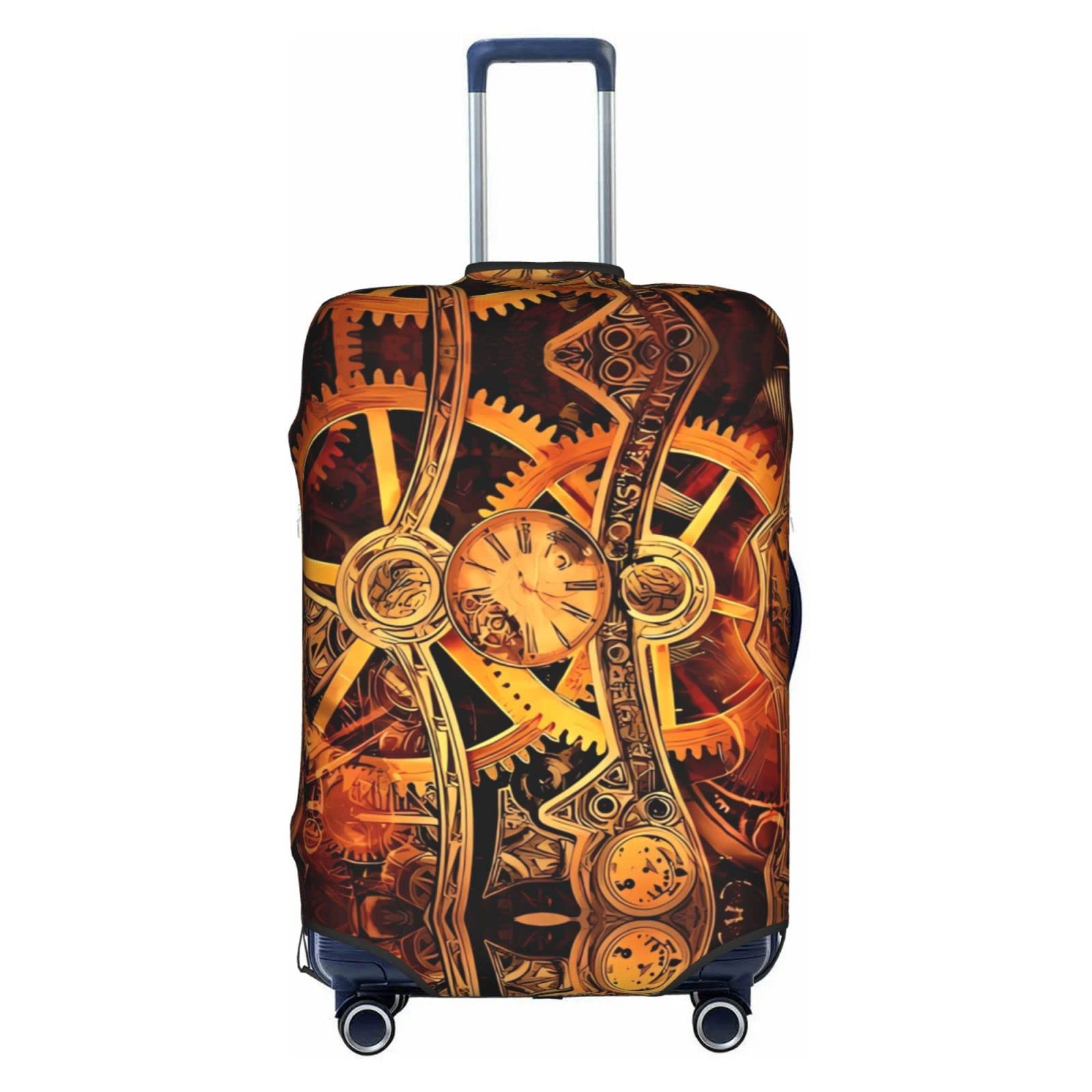 Coole Steampunk Gears-Trolley-Reise-Schutzhülle: hohe Elastizität mit Reißverschluss, groß, geeignet für 45,7-81,3 cm (18-32 Zoll) Trolley-Tasche