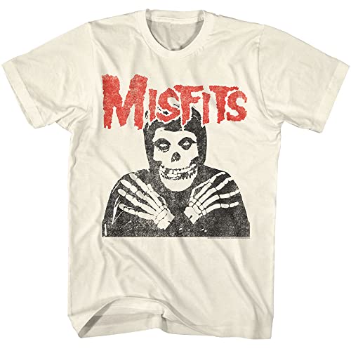 Misfits T-Shirt mit Totenkopf und gekreuzten Armen für Herren, kurzärmelig, klassischer Rock, Vintage-Stil, grafische T-Shirts, Natürlich, Mittel