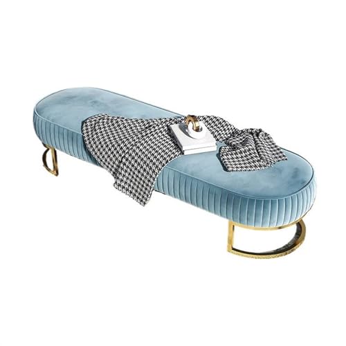 Sitzbank für Schlafzimmer Schuhgeschäft, Bekleidungsgeschäft, Schuhanprobebank, dekorativer langer Sofahocker, Zuhause, Schlafzimmer, Nachttischhocker, dekorative Möbel Bettbank(Blue,120cm)