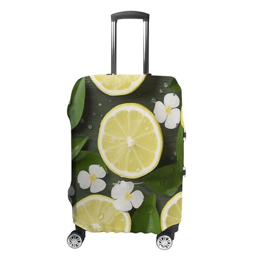 CSGJMYGS Reisegepäckabdeckung, elastisch, waschbar, modisch, kratzfest, Sonnenuntergang, Eltern-Kind-Elefanten-Koffer-Schutz, passend für 45,7 - 81,3 cm Gepäck, Fresh Lemon, XL