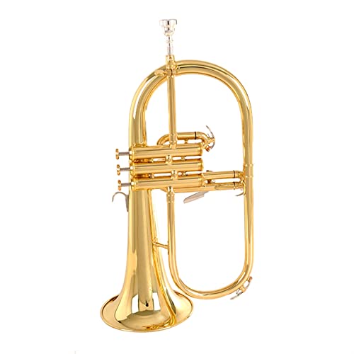 B Flacher Trompeteninstrument Golden Silber Anfänger Leistungstest (Color : Gold)