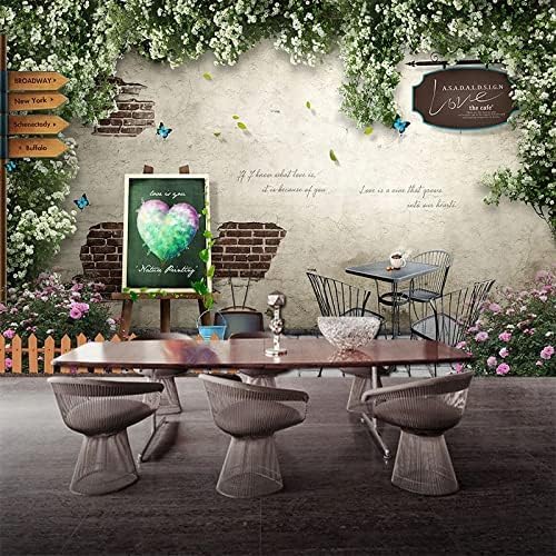 XLMING 3D Rose Ziegel Thema Hotel Hochzeit Dekoration 3D Tapete Home Dekoration Wohnzimmer Sofa Schlafzimmer Tv Hintergrund Wand-200cm×140cm