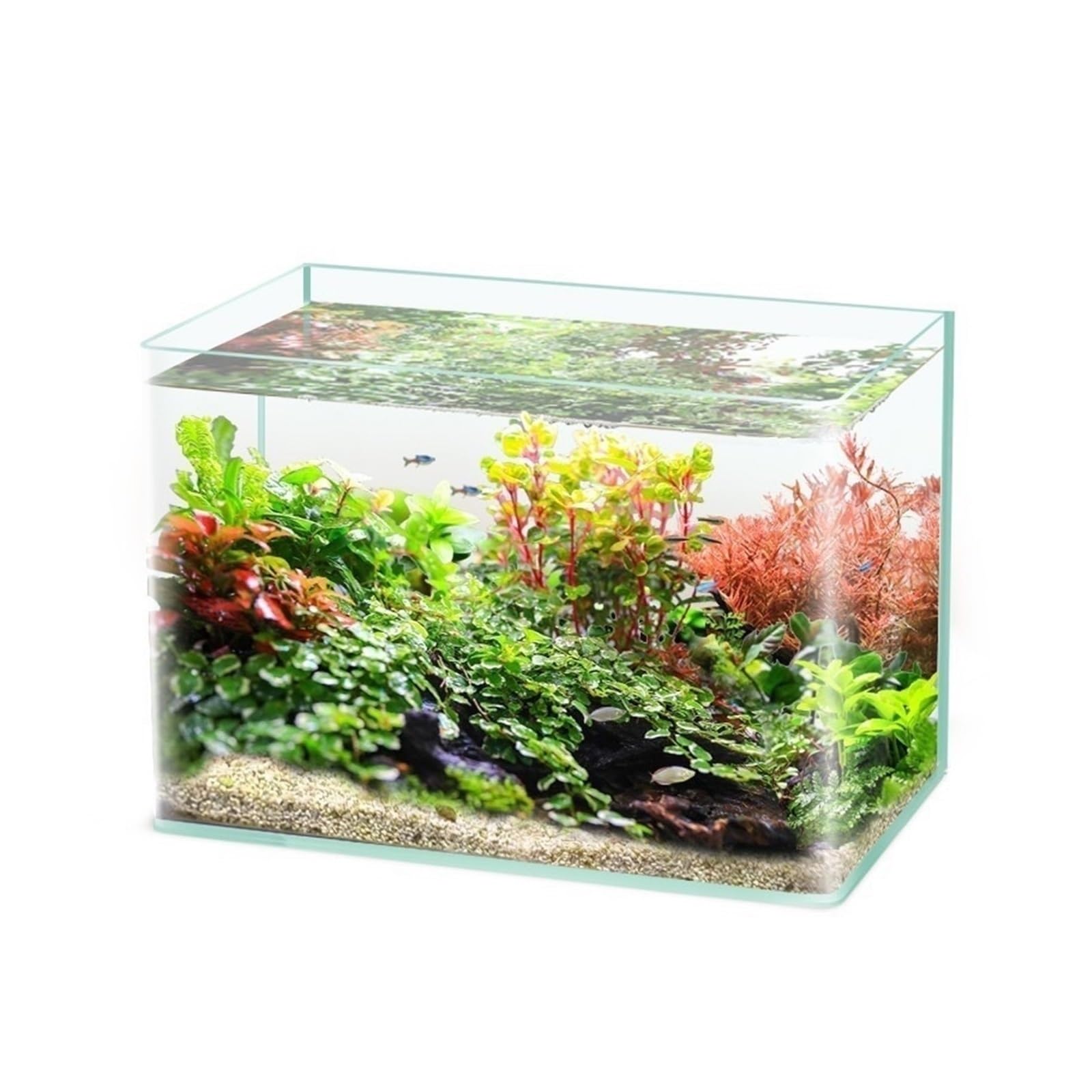 Aquarium Neu Ultra Klar Glas Fisch Tank Beheizten Gebogene Handwerk Desktop Kleine Aquarium Schildkröte Tank für Aquarium-Kit(35cmx21cmx23cm)