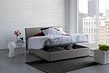 Talamo Italia - Doppelbett Bonella, Containerbett mit Stoffbespannung, 100% Made in Italy, Frontöffnung, passend für Matratze Cm 160x200, Grau