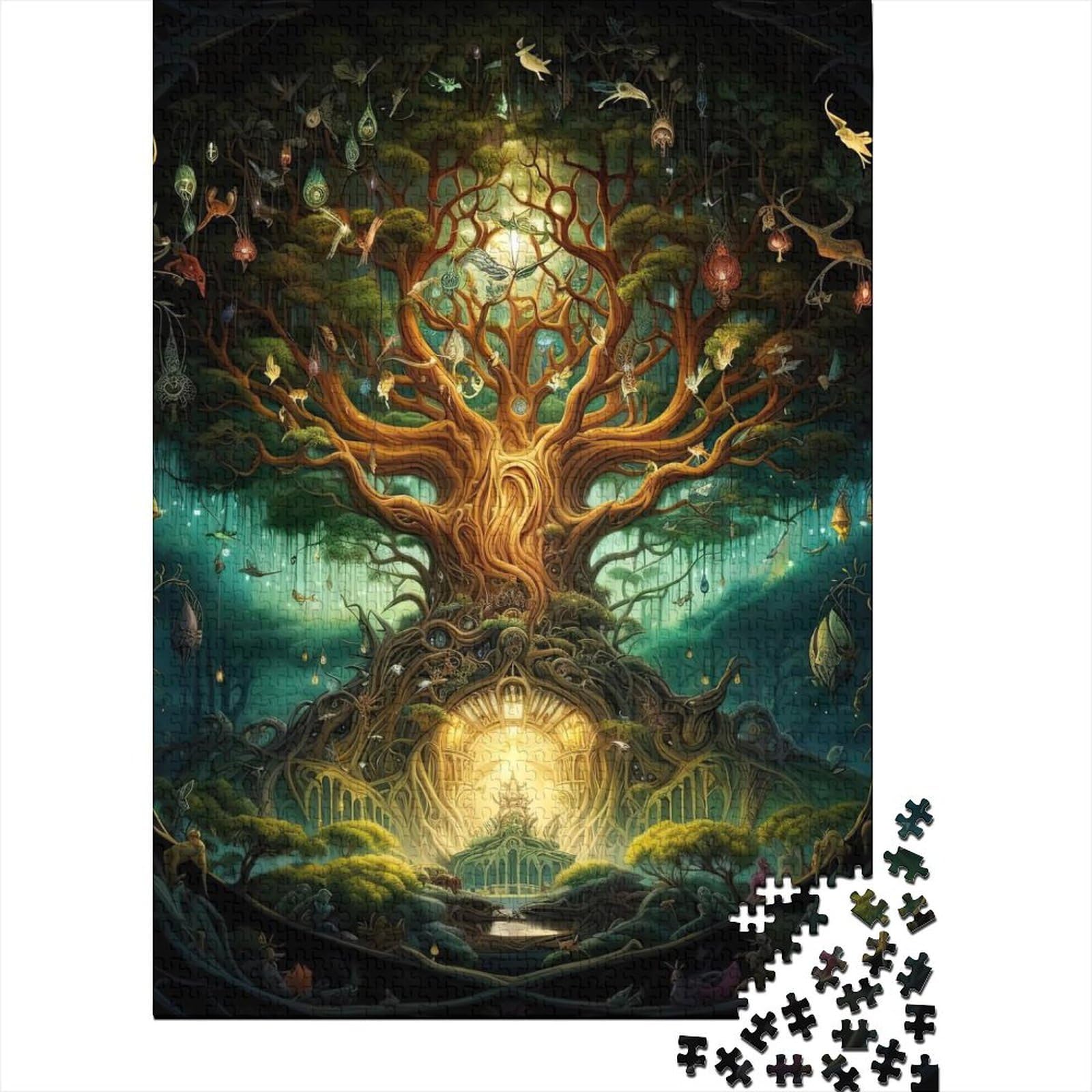 Magic Tree Holzpuzzle für Teenager, Geschenke für Erwachsene, 1000-teiliges Puzzle, interessantes Puzzle zur Stressreduzierung (Größe 75x50cm)