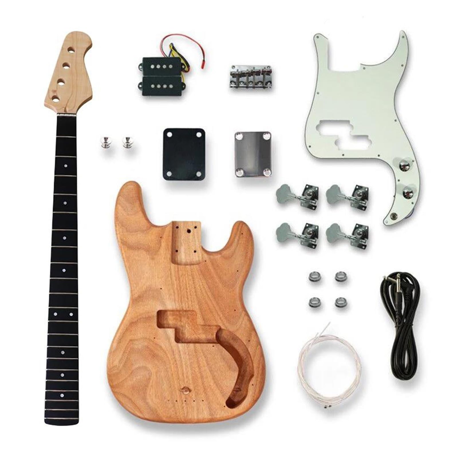 Für PB Bassgitarre Kit Mit Allem Zubehör Ahorn Gitarrenhals E-Bass Halbzeuge E-Gitarre DIY Gitarre