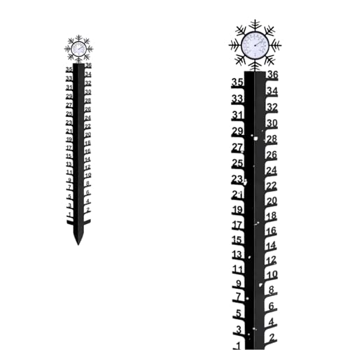 Schneemesser für den Außenbereich, 91,4 cm, Schneemessstab, Schneefall-Messgerät mit Thermometer für Hof-Dekorationen, Garten, Regenmesser