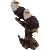 Gartenfigur Adlerpaar auf Stamm 32,5 cm