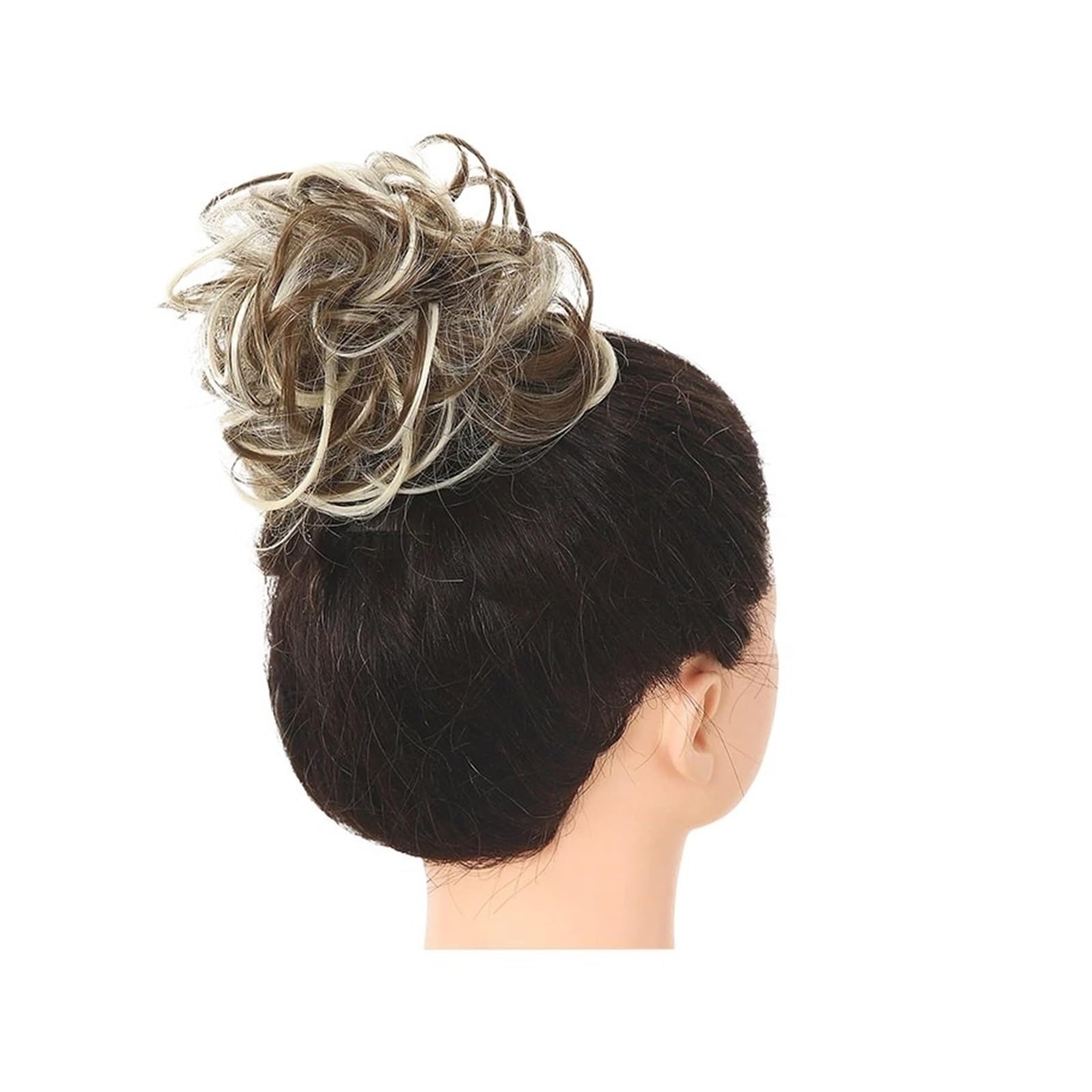 Haarteil Synthetischer unordentlicher Haarknoten, Chignon, Haargummis, gefälschtes Haarband, Zopf, elastischer Haarteilschwanz for Frauen, synthetischer Wickel, lockiger Pferdeschwanz Haarverlängerung