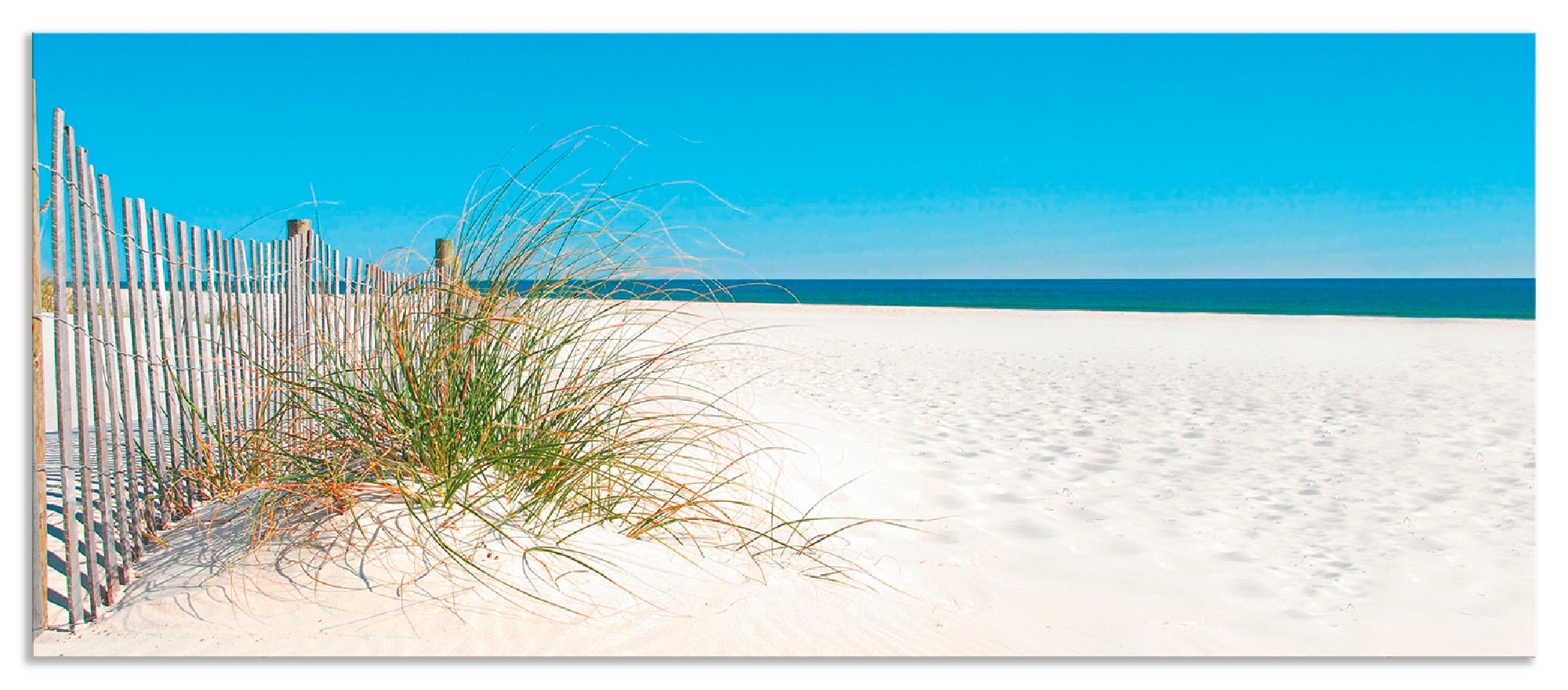 Artland Küchenrückwand "Schöne Sanddüne mit Gräsern und Zaun", (1 tlg.), Alu Spritzschutz mit Klebeband, einfache Montage