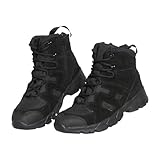 Wasserdichte Wanderstiefel Für Herren, Taktische Herrenstiefel Zum Schnüren Mit Seitlichem Reißverschluss Und Mittelhohem Oberteil, Rutschfeste, Leichte, Langlebige, Atmungsaktive ( Color : Black , Si