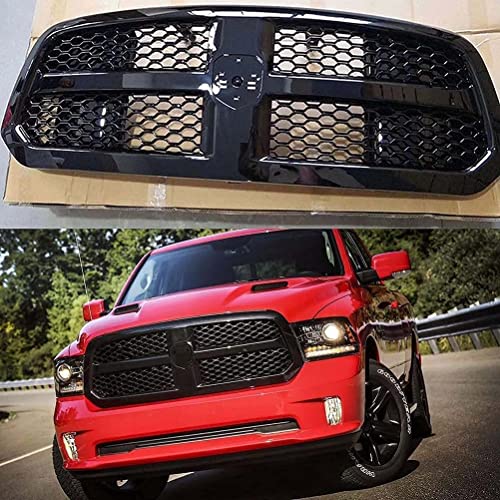 NAIRE Front Kühlergrille für Dodge Ram 1500 2014 2015 2016 2017 2018,Front Motorhaube Kühlergrill Wasserdichtigkeit Karosserie-Zubehör