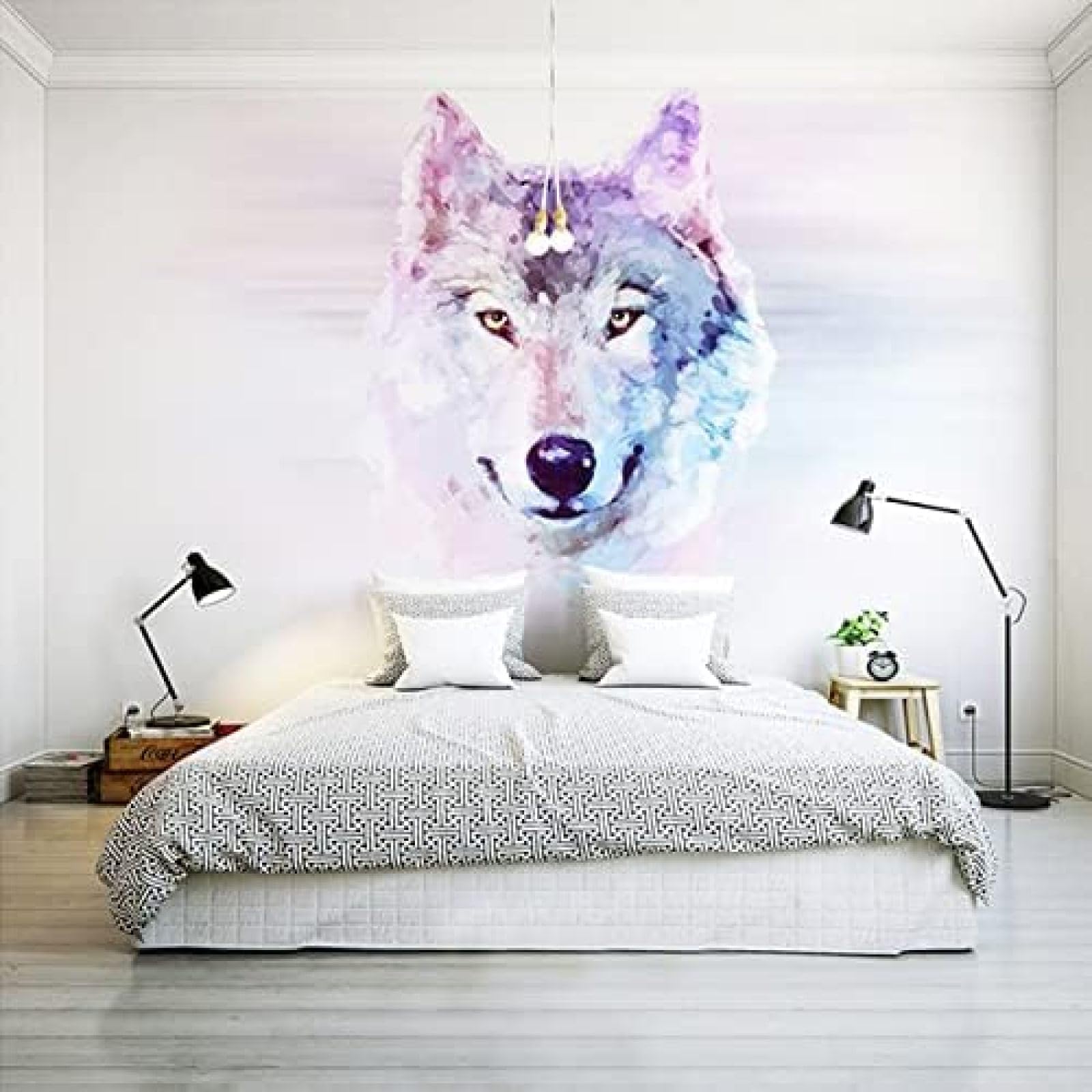 XLMING Kunst Personalisiertes Tier Wolf 3D Tapete Wohnzimmer Sofa Schlafzimmer Esszimmer Home Dekoration Wand-250cm×170cm