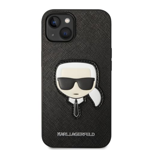 Karl Lagerfeld KLHCP14SSAPKHK hülle für iPhone 14 6,1" schwarz/Black hardcase Saffiano Karl`s Head Patch