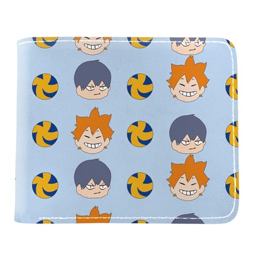 RYNDEX Haiky-uu!! Kartenetui Anime, Zweifach Gefalteter Geldbörse Klein, PU Leather Geldbörse Brieftasche Wallet(Color:Multicolor 3)