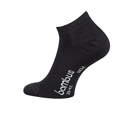 TippTexx24 Bambussocken, 6 Paar Bambussocken Sneakersocken oder Kurzschaftsocken, Sneaker Schwarz, 39/42