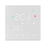 MincoHome Smart Thermostat Touch Screen WiFi Enabled Programmable Temperature Control for Electric Heating/Gas Boiler Save Energy (Weiße elektrische Heizung)