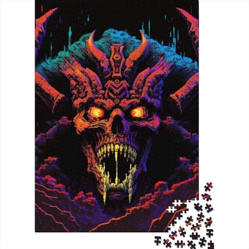 Lustiges Puzzle mit Totenkopfmotiv für Erwachsene, 1000 Teile, Puzzle für Erwachsene, 1000 Teile, Dekomprimierendes, intellektuelles Lernspielzeug, 75 x 50 cm