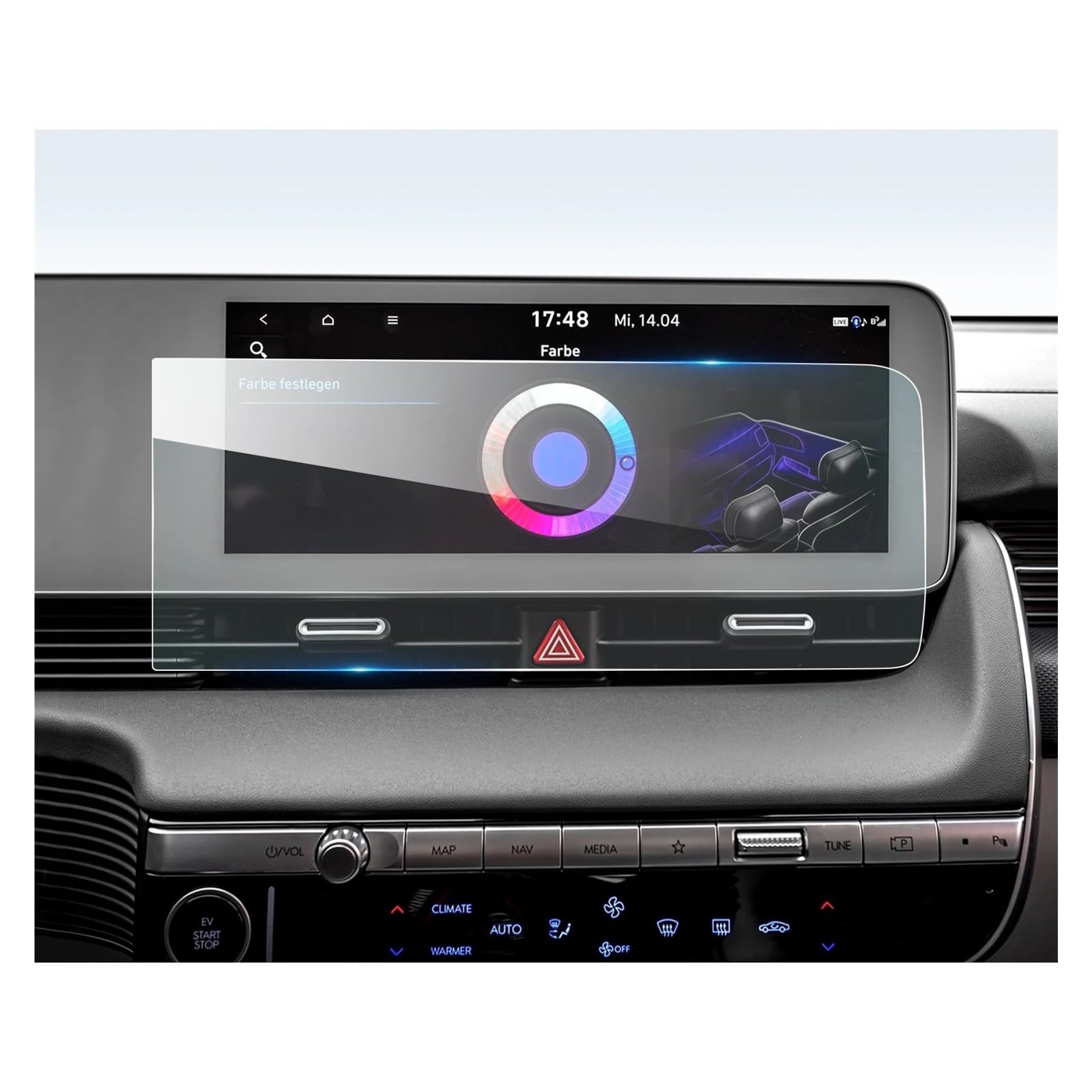 Für Ioniq 5 2021-2023 2024 12-Zoll-Auto-Multimedia-Radio-Displayschutzfolie Auto-Innenausstattung Navigation Schutzfolie Navigations-Displayschutz(Left Hand Drive)