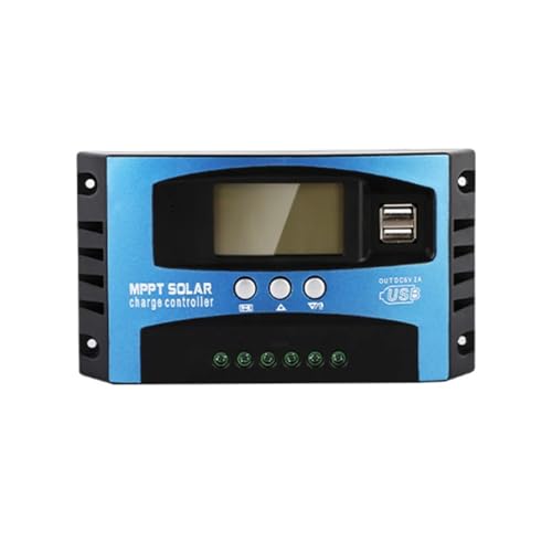 Solarregler, 30A-100A MPPT Solar Laderegler 12V 24V Dual USB LCD Display Auto Batterie Panel Ladegerät Regler mit Last(70A)