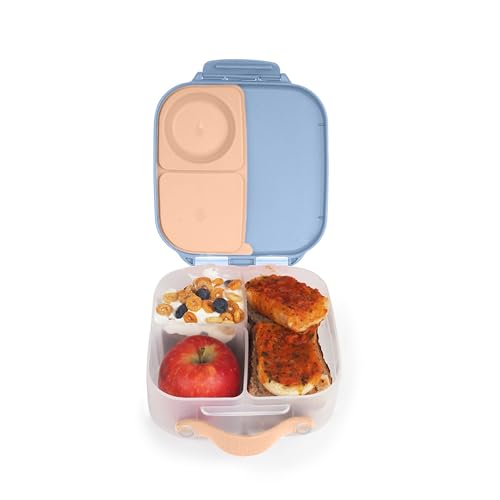 b.box Mini Brotdose für Kinder mit Fächern | Bento Box, 3 Fächer (2 Auslaufsicher) | Lunchbox für Gerichte & Snacks | Platz für Ganzes Obst | BPA-frei