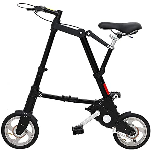 GCCSSBXF Leichtes Mini-Klapprad, 25,4 cm (10 Zoll), tragbar, für Studenten, bequem, verstellbar, Aluminiumrahmen, Reise-Outdoor-Fahrrad – schwarz, für Damen und Herren