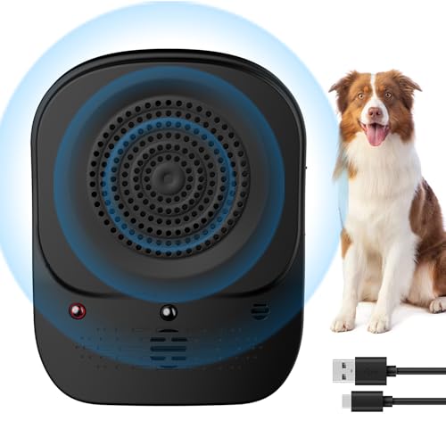 HXWEB PET Anti Bell Gerät Hunde, Ultraschall Antibell für Hunde mit 4 Frequenzstufen bis zu 50FT Wirksame Kontrolle Bereich, IPX4 Wasserdicht Antibell Ultraschall Gerät für den Außen und Innenbereich