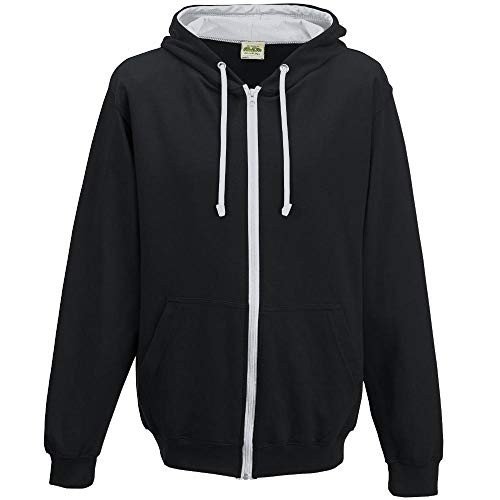 Just Hoods - Unisex Kapuzen-Sweatjacke/Jet Black/Heather Grey, L