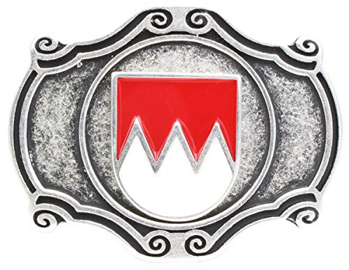 BELTINGER Gürtelschnalle Wappen Franken 4,0 cm | Buckle Wechselschließe Gürtelschließe 40mm Massiv | Für die Tracht | Altsilber mit Emaille