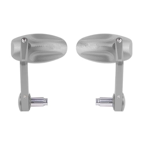 Universal Lenkerend Motorrad Rückspiegel Für Moto Für Guzzi Motorräder Sport Straßenmotorräder Roller Motorradspiegel-Set(SILBER)