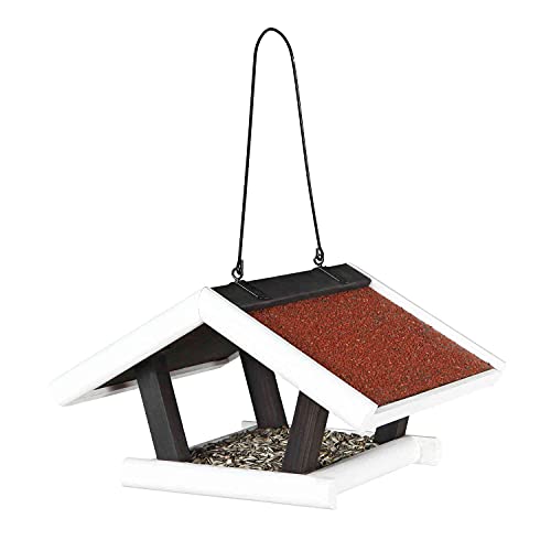 Trixie 55804 natura Futterhaus zum Hängen, 30 × 18 × 28 cm, schwarz/weiß