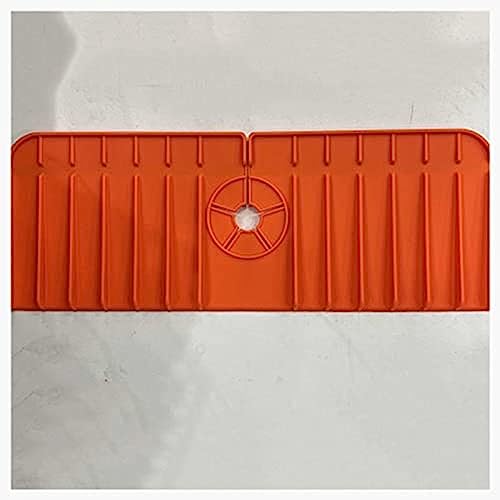 Waschbare, umlaufende Wasserhahn-Absorptionsmatte, Küchen-Silikon-Wasserhahnmatte, Schutz-Silikon-Wasserhahngriff, Tropfauffangschale, Spülbecken-Spritzschutz, Orange, drei