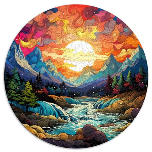 Puzzle für Puzzle Mountain River, farbenfrohes 1000-teiliges Puzzle für Erwachsene, 26,5 x 26,5 Zoll, für Puzzles, Home Art Decor