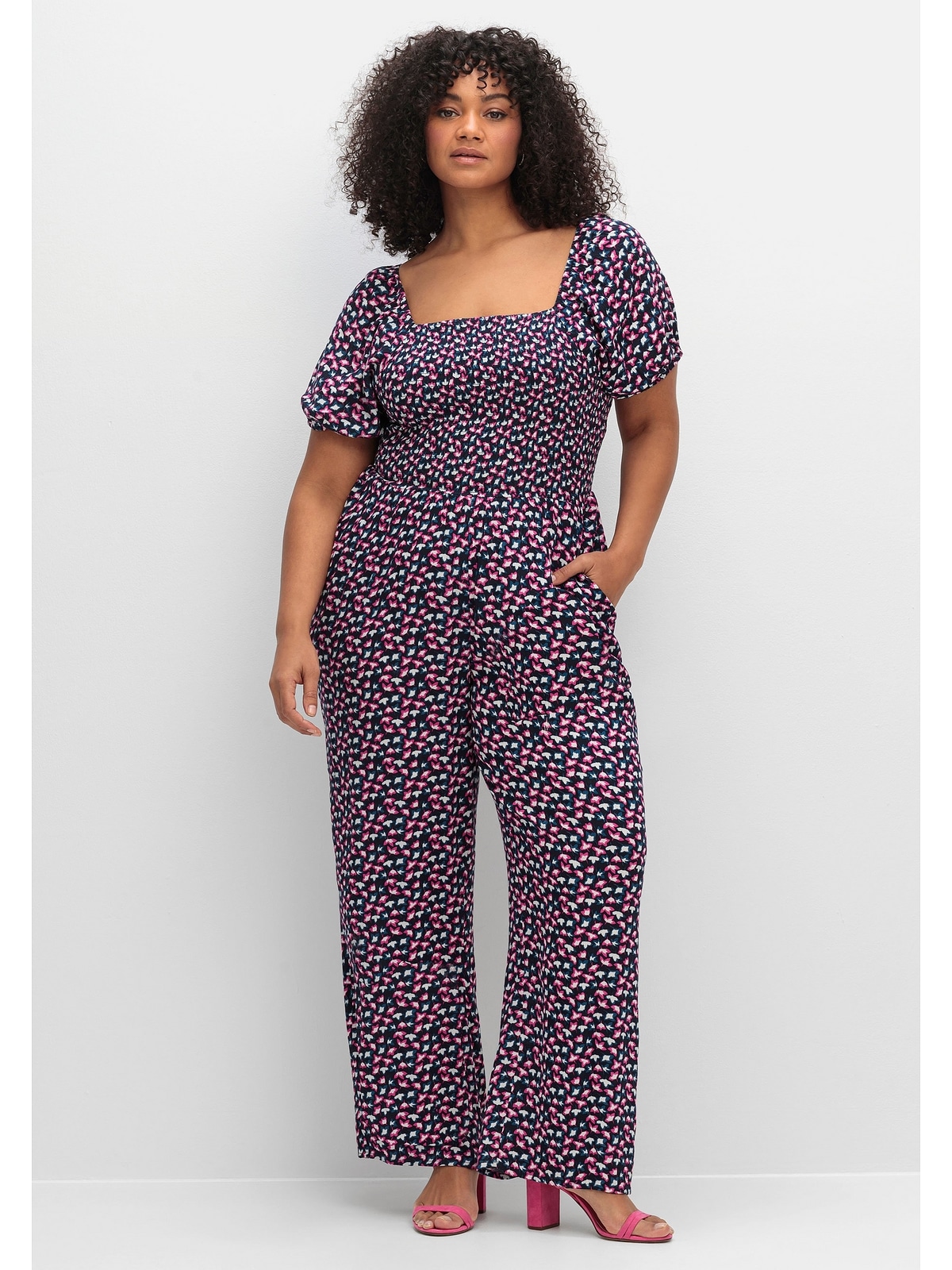 sheego by Joe Browns Jumpsuit "Große Größen", mit Minimalprint, aus Viskose