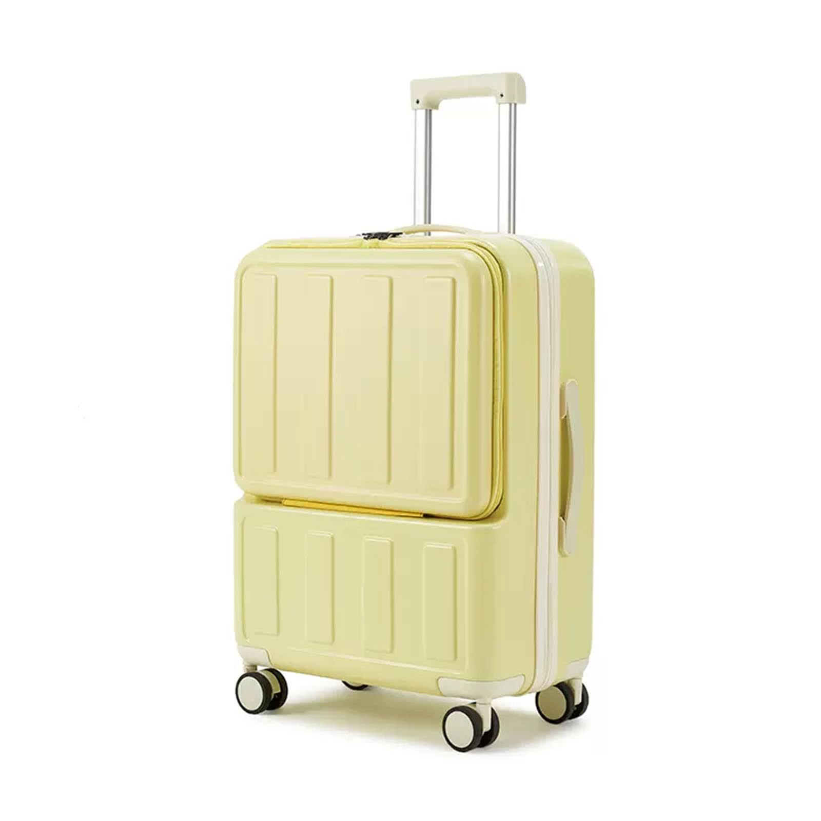 KJZQXYX Erweiterbares Gepäck mit Spinnerrädern, Koffergepäck mit Spinnerrädern, USB-Ladeanschluss, TSA-Zahlenschloss (yellow 20inch)