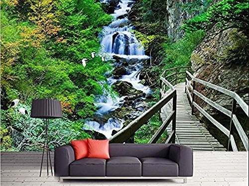 XLMING Naturschönheit Scenic Boardwalk Mit Fließendem Wasser 3D Tapeten Home Esszimmer Sofa Schlafzimmer Wohnzimmer TV Hintergrund-300cm×210cm