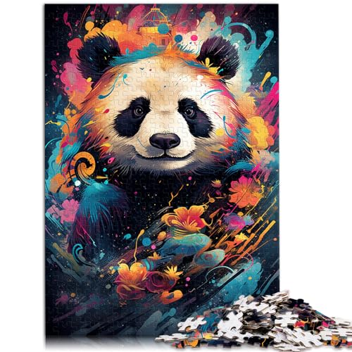 Puzzle-Geschenk, farbenfrohes Puzzle im psychedelischen Panda-Kunststil, 1000 Teile, Holzpuzzle, Familienaktivität, Puzzle, Lernspiele, 1000 Teile (50 x 75 cm)