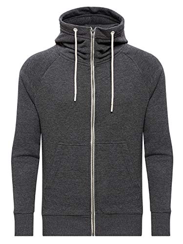 WOTEGA Hoodie Herren Reißverschluss Pulli Männer Sweatshirt Zipper Hoodie Kapuzen Arbeits Pullover Sweatjacke Flash, Grau (Tornado 183907), S