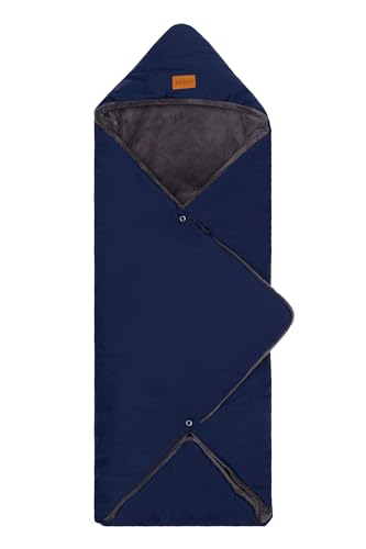 Fillikid Fußsack Tanaga Exclusiv | Universal Einschlagdecke für Baby (0 bis 9 Monate) für Babyschale und Kinderwagen | praktische Alternative zum Baby Winter-Fußsack, Design:navy