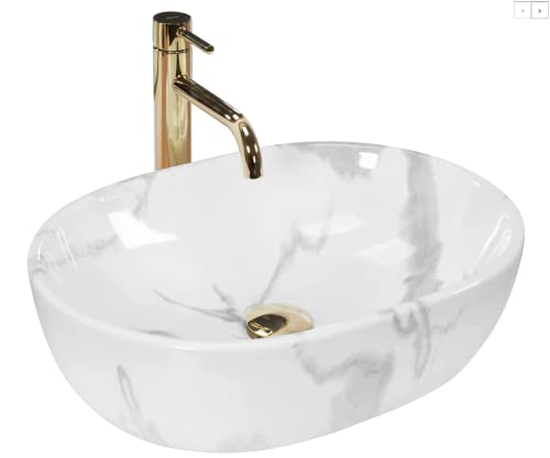 Rea U8001 AMELIA MARMO SHINY Aufsatzwaschbecken, Stone