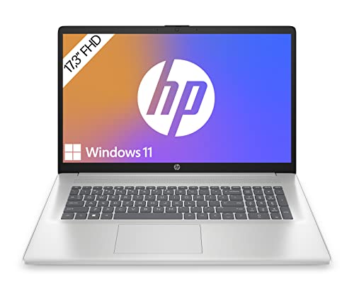 HP Laptop | 17,3" FHD Display | Intel Core i3-N305 | 8 GB DDR4 RAM | 512 GB SSD | Intel UHD-Grafik | Windows 11 | QWERTZ | Silber