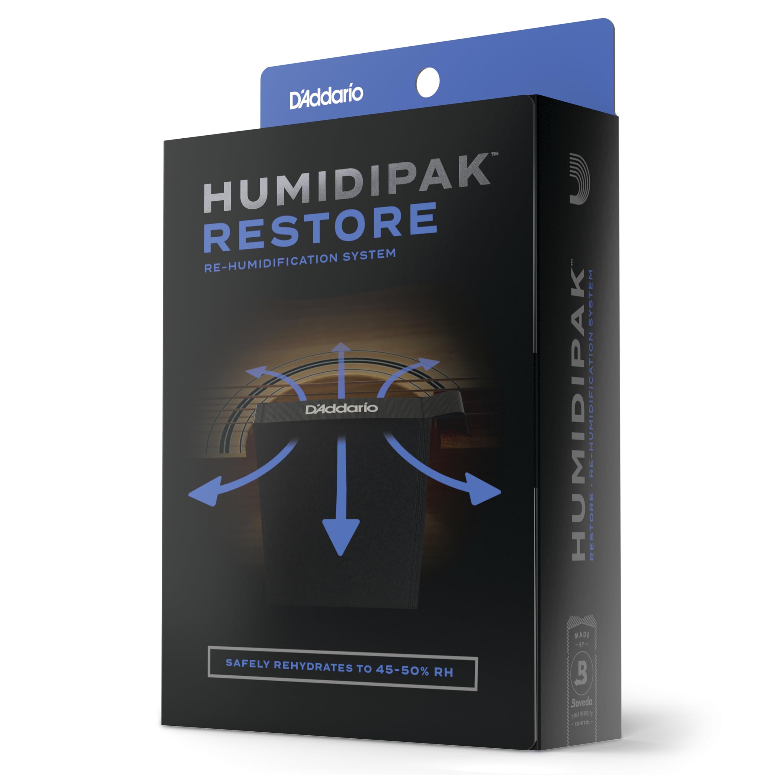 D'Addario Gitarre Luftbefeuchter - Guitar Humidifier - Humidipak Wiederherstellungsset - Automatisches System zur Befeuchtung von Gitarren - Sichere Rehydrierung von Gitarre und Koffer