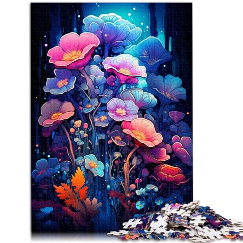 Puzzle, Lernspiele, schöne blaue Blume, 1000-teiliges Puzzle für Erwachsene, Holzpuzzle, Heimdekoration, Puzzle 1000 Teile (50 x 75 cm)