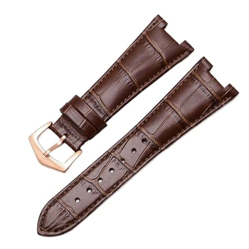 NEYENS Uhrenarmband aus echtem Leder für Patek Philippe 5711 5712G, wasserdicht, schweißfest, konkave Faltschnalle, 25 mm Armband, 25-13mm, Achat